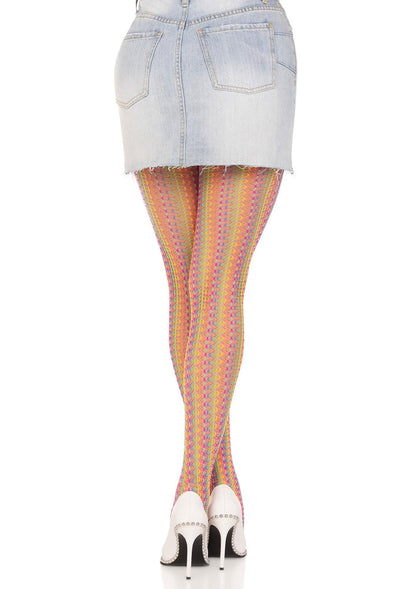 85036 leg avenue rainbow crochet net pantyhose