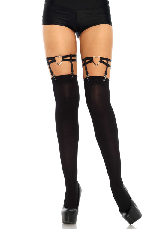 85055 leg avenue dual strap garter suspender with heart
