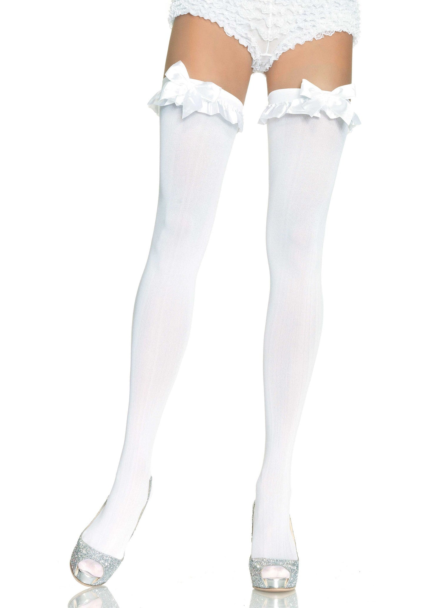 85062 leg avenue opaque thigh highs with bow