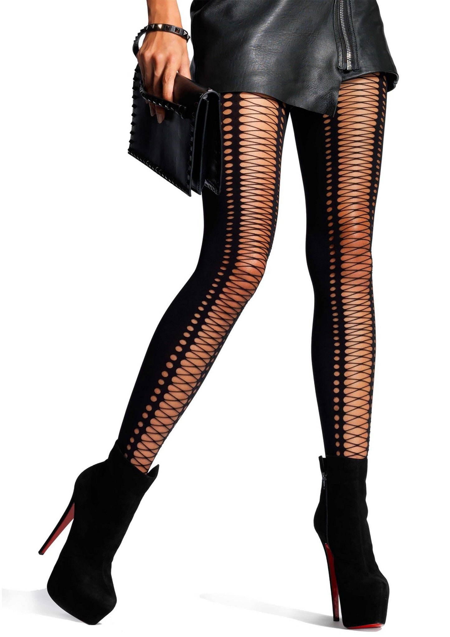 85079 leg avenue elastane lace up pantyhose