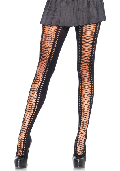 85079 leg avenue elastane lace up pantyhose