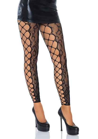 85194 leg avenue leopard footless and crotchless pantyhose