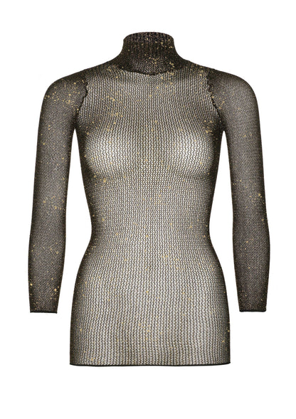 85252 leg avenue very sexy lingerie lurex sleeved fishnet dress