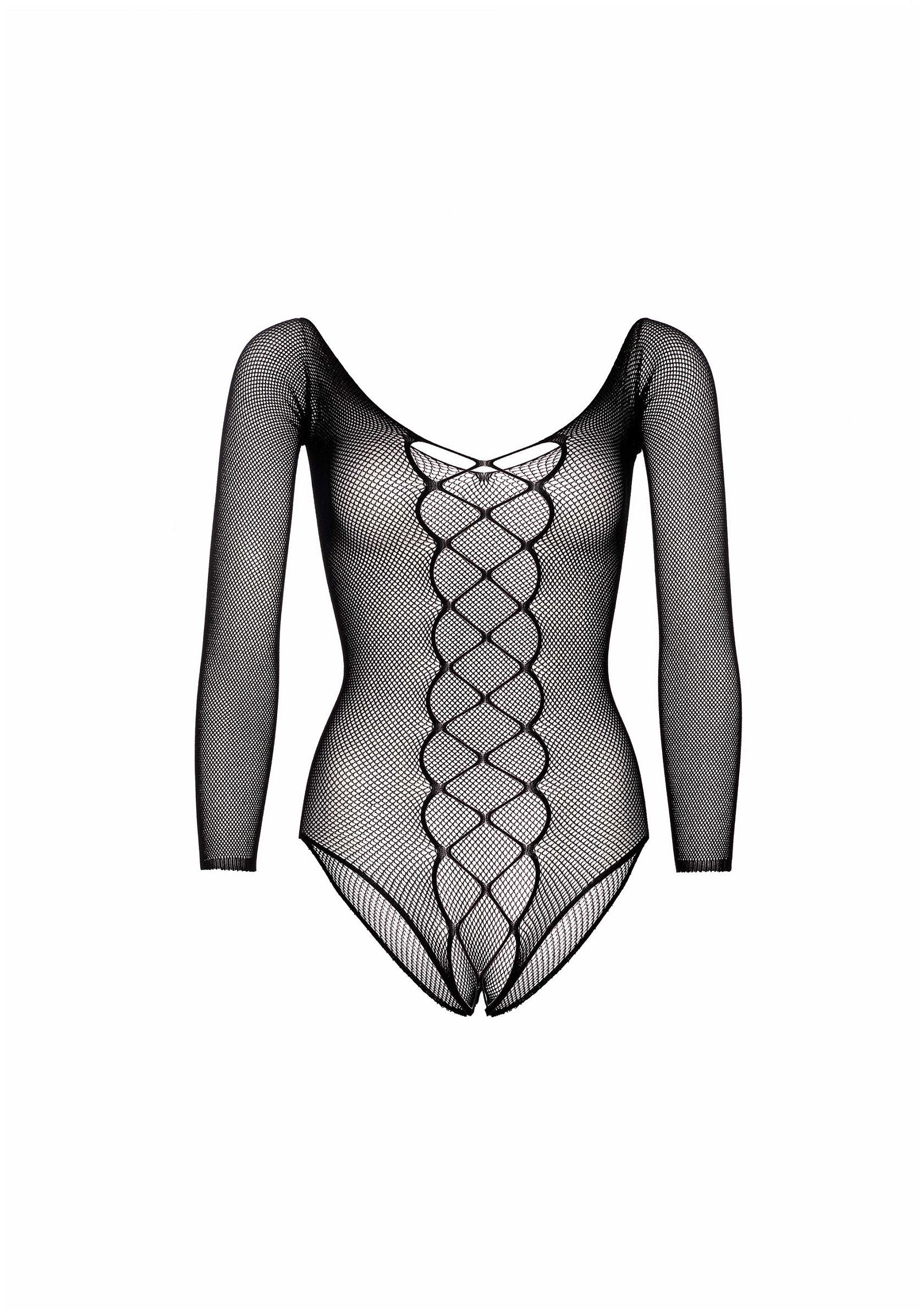 85269 leg avenue very sexy lingerie fishnet crotchless teddy