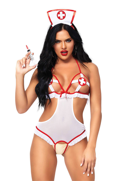 85277 leg avenue very sexy lingerie roleplay naughty nurse teddy