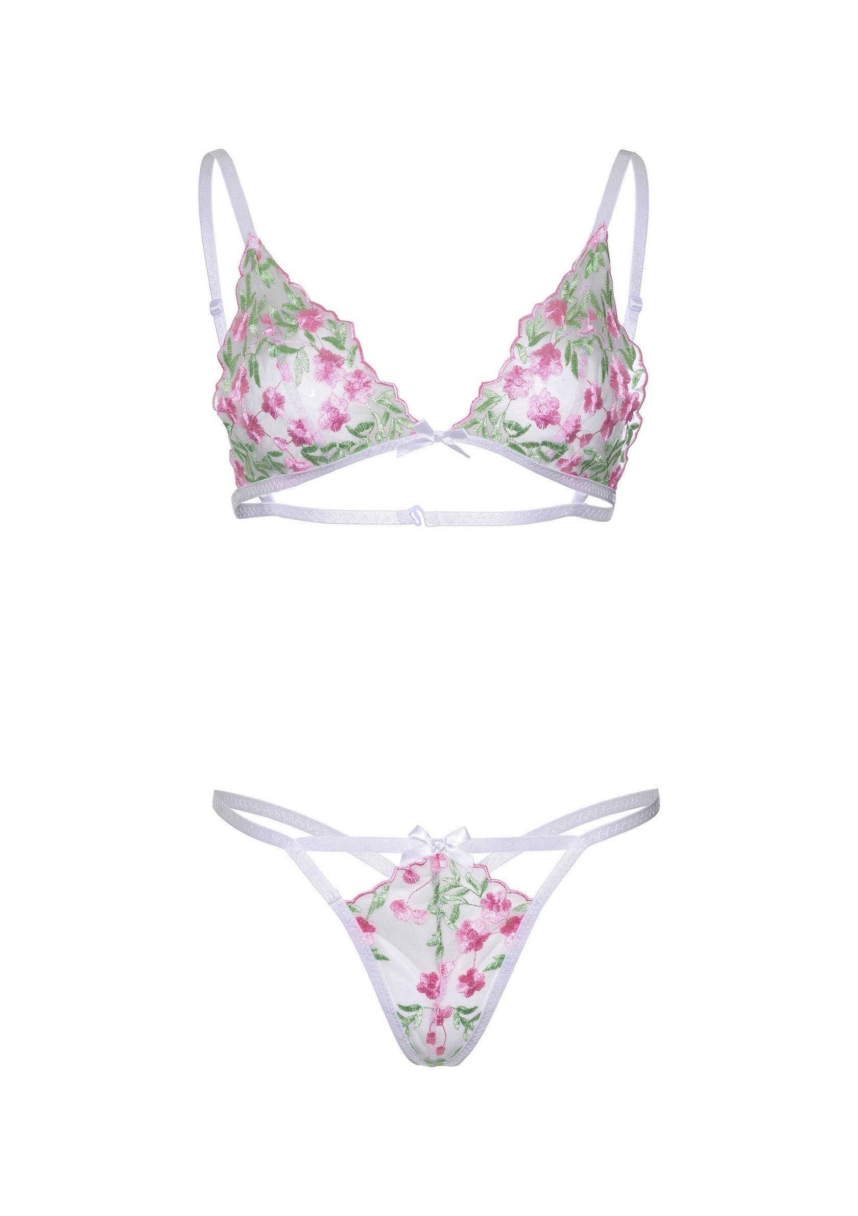 85301 leg avenue very sexy lingerie floral sheer bra and string