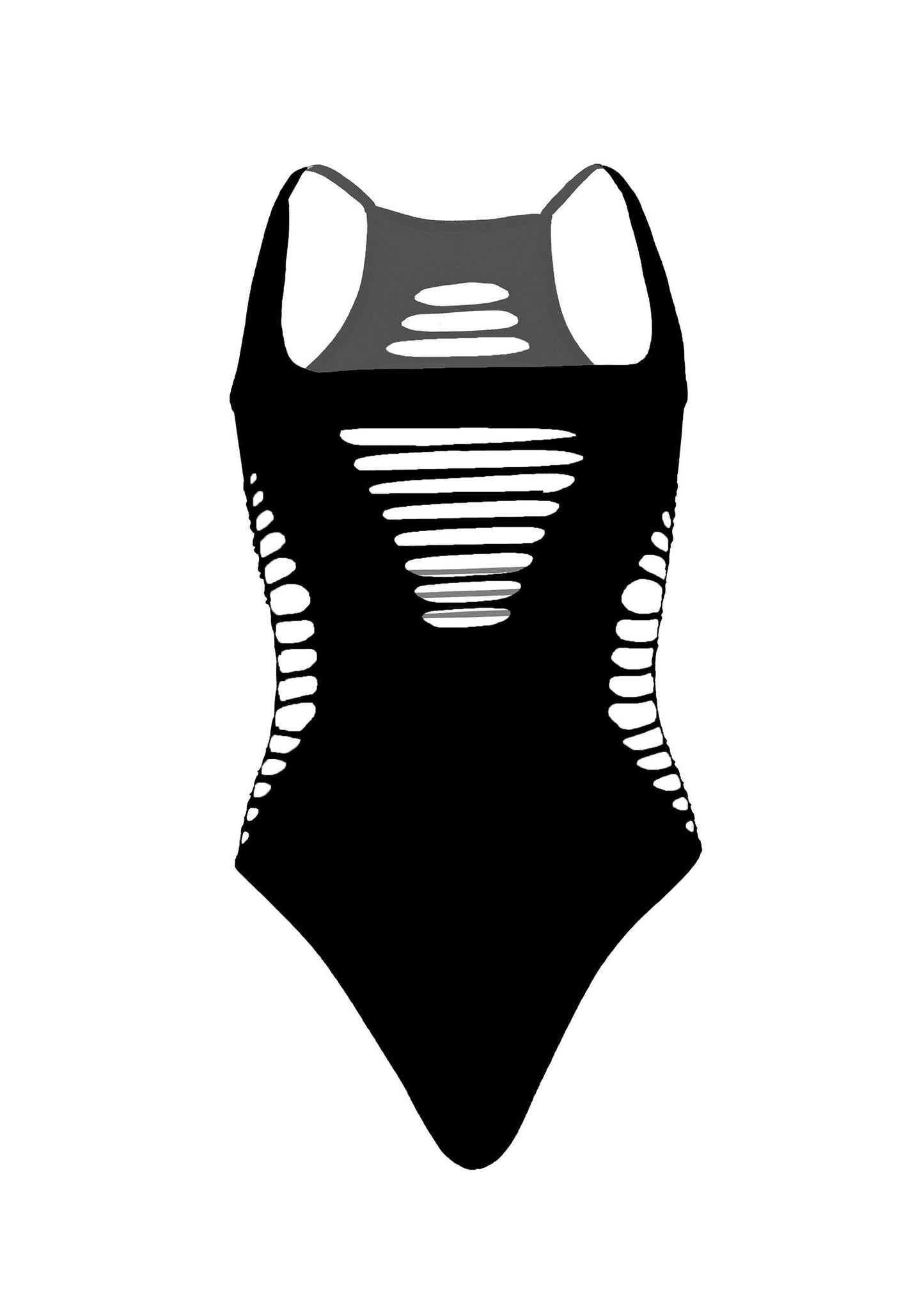 85315 leg avenue very sexy lingerie shredded racer back thong bodysuit