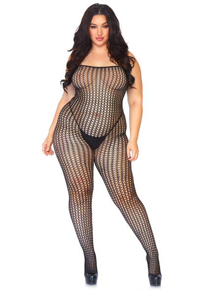 85390 leg avenue very sexy lingerie plus seamless crochet bodystocking
