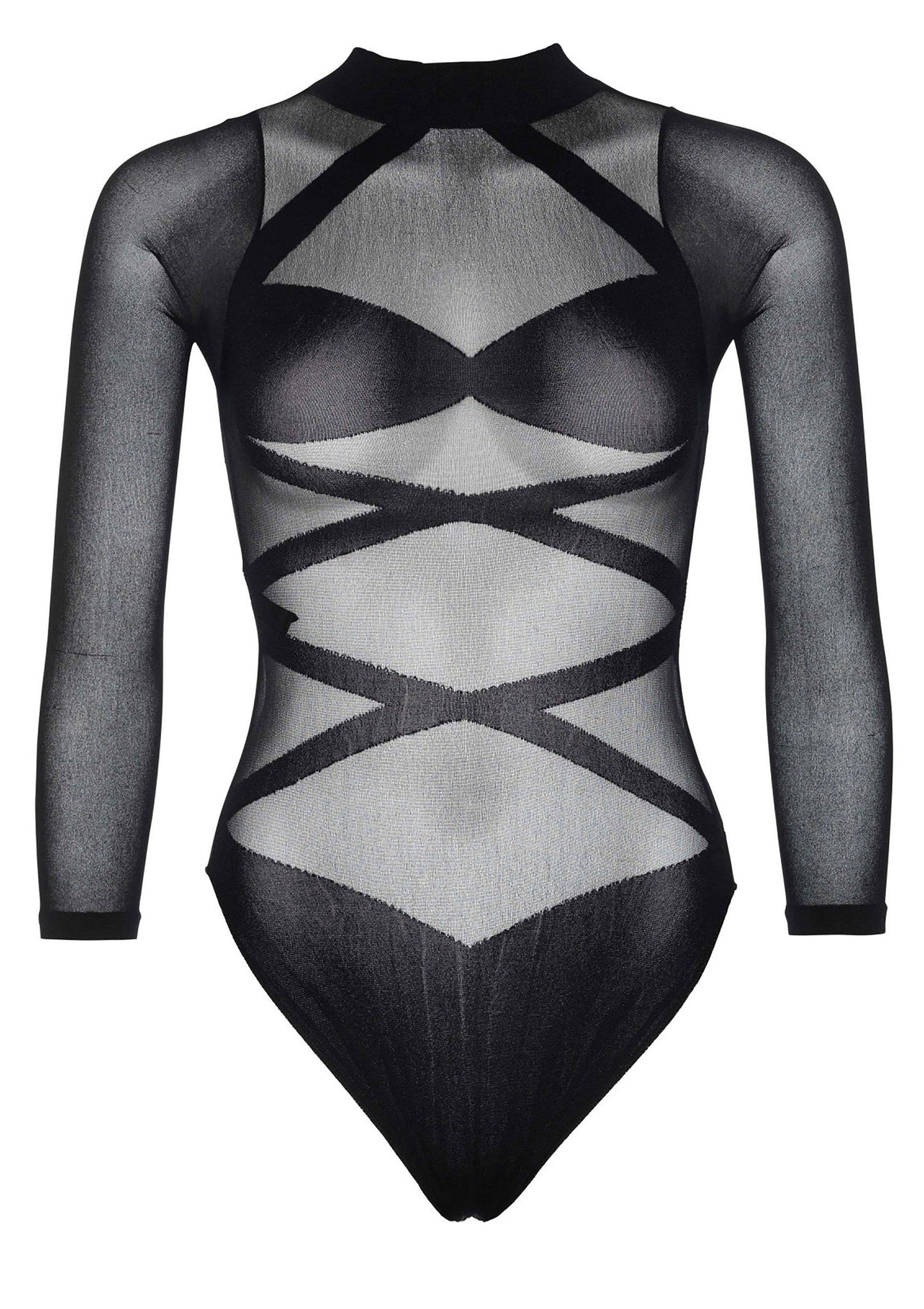 85397 leg avenue very sexy lingerie opaque criss cross bodysuit and thigh highs
