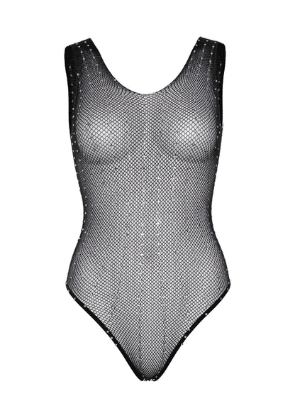 86543 leg avenue rhinestone fishnet snap crotch bodysuit