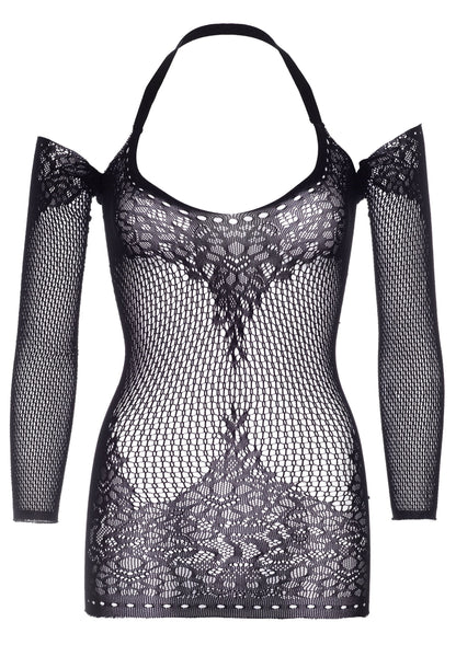 86573 leg avenue long sleeved halter mini dress