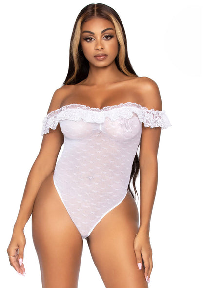 86574 leg avenue off the shoulder teddy with snap crotch
