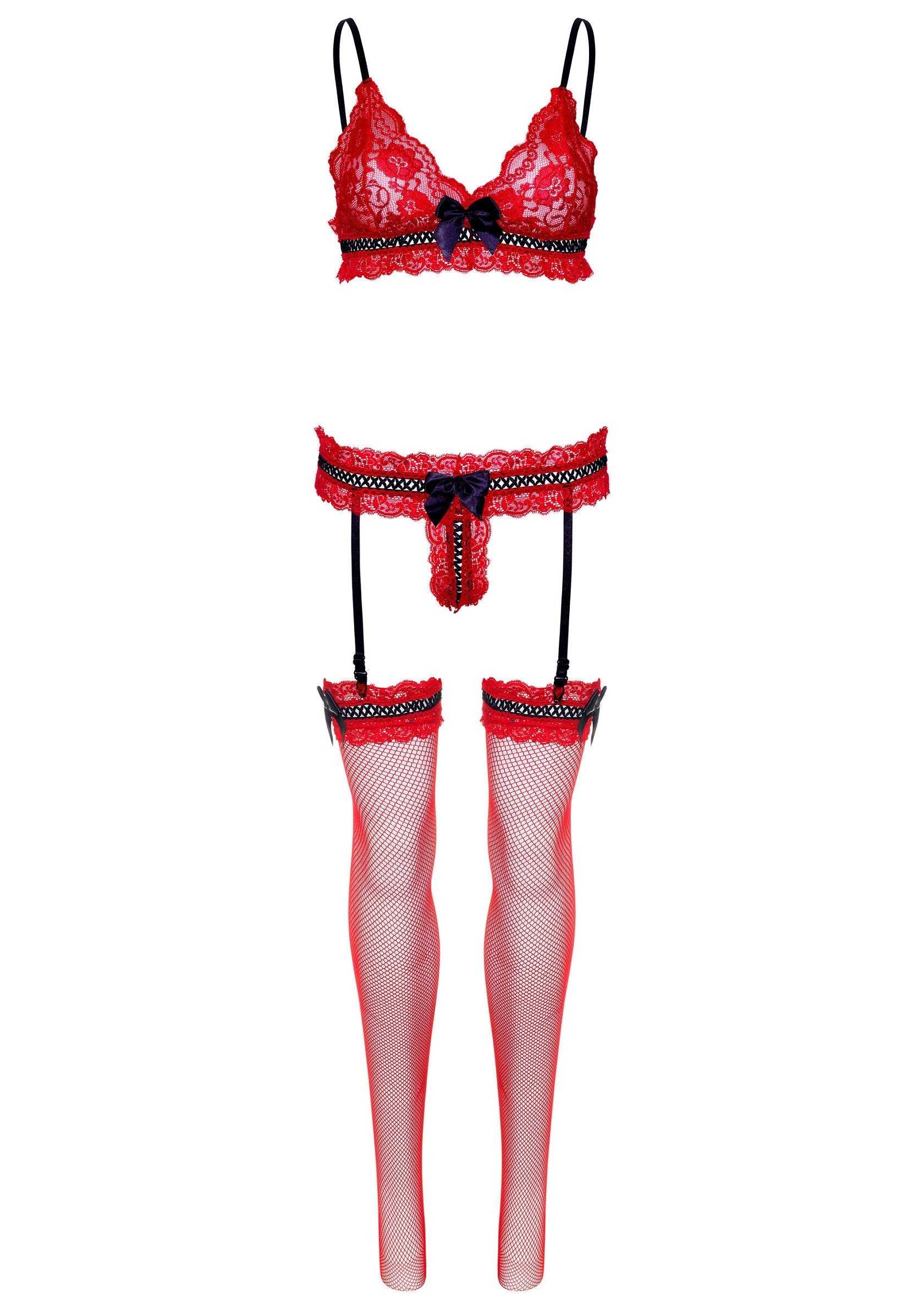 86604 leg avenue very sexy lingerie bra and panty set with fishnet stockings