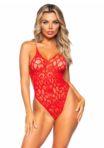 86607 leg avenue very sexy lingerie seamless lace teddy with strappy back