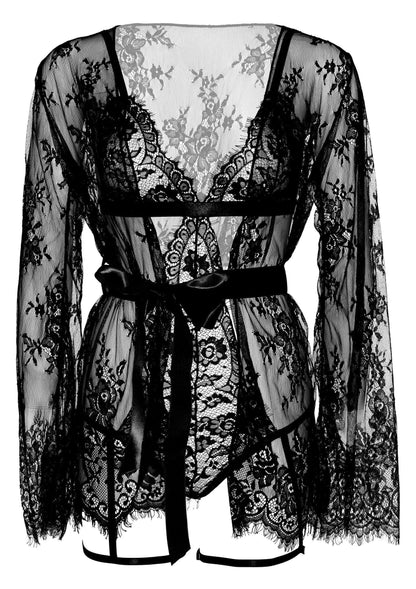 86608 leg avenue very sexy lingerie garter teddy with string back and robe