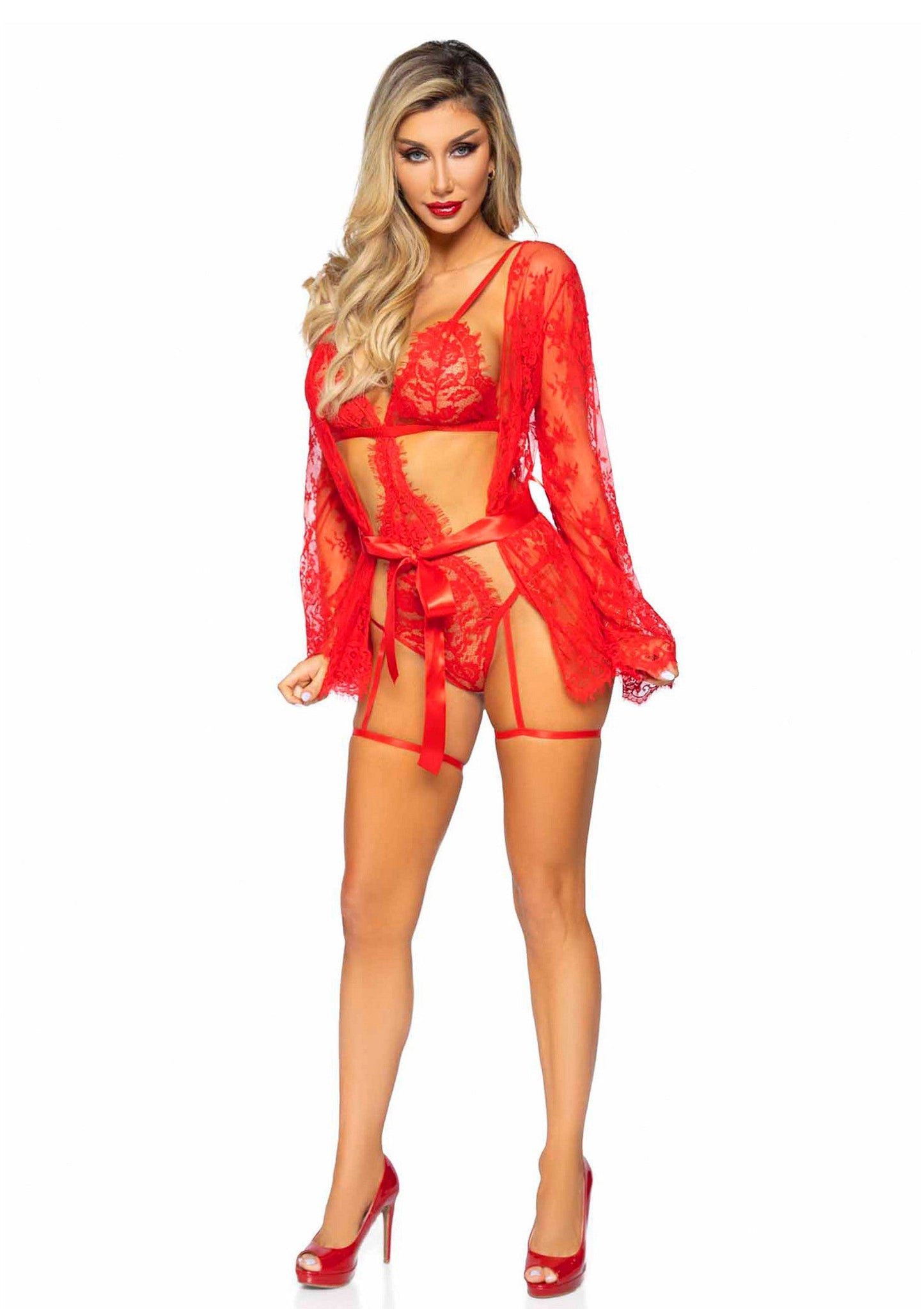 86608 leg avenue very sexy lingerie garter teddy with string back and robe