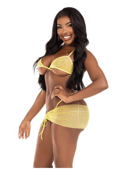 86630 leg avenue very sexy lingerie rhinestone bra top string and sarong