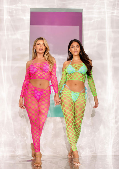 86643 leg avenue very sexy lingerie net crop top and footless tights