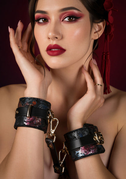 Floral Jacquard Wrist Cuffs