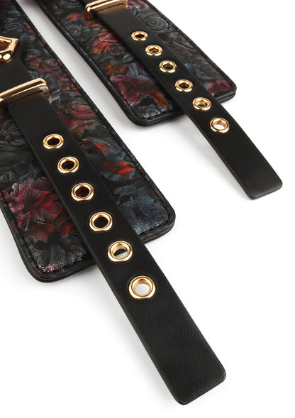 Floral Jacquard Wrist Cuffs