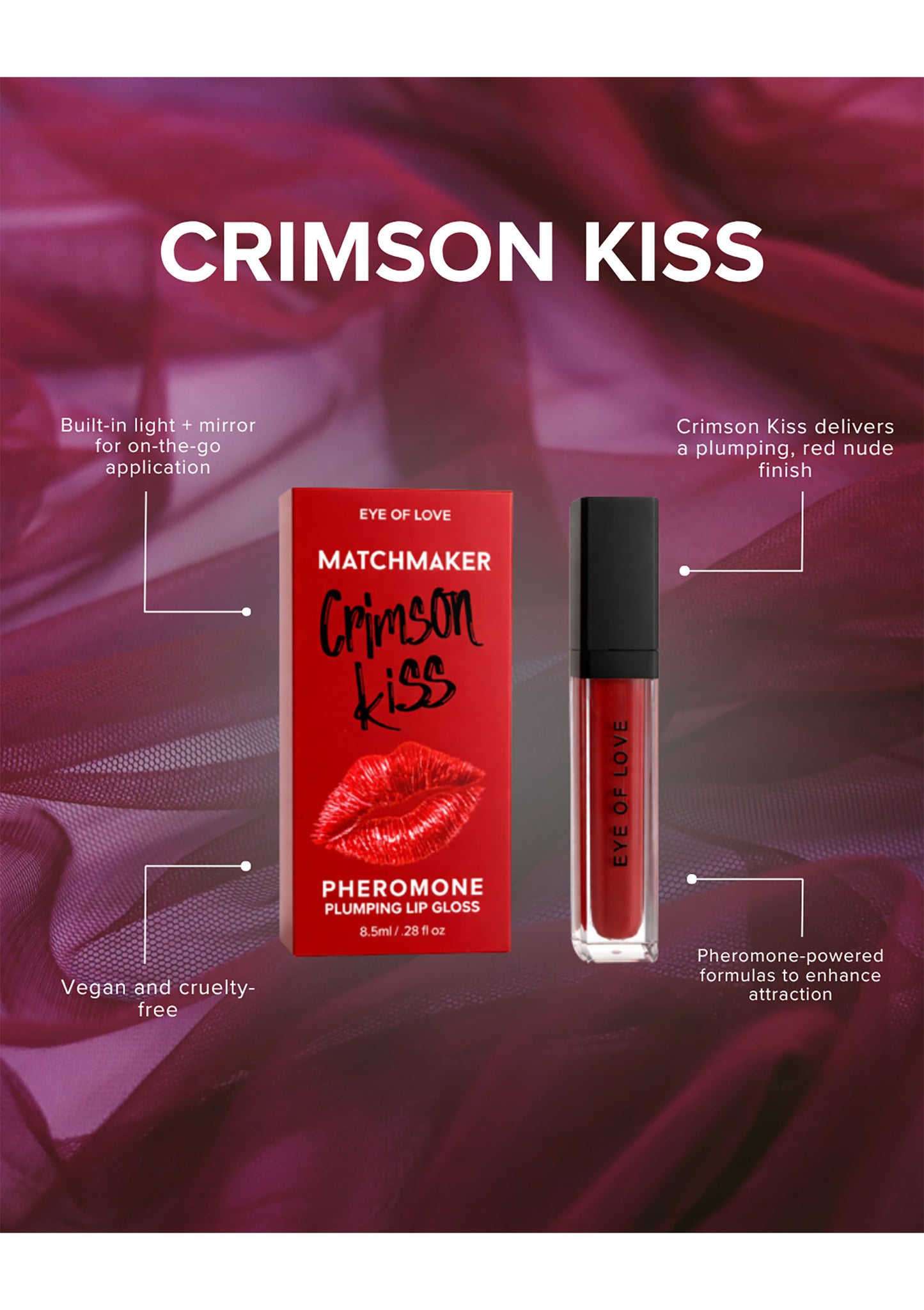 Crimson Kiss Pheromone Lip Gloss 8ml