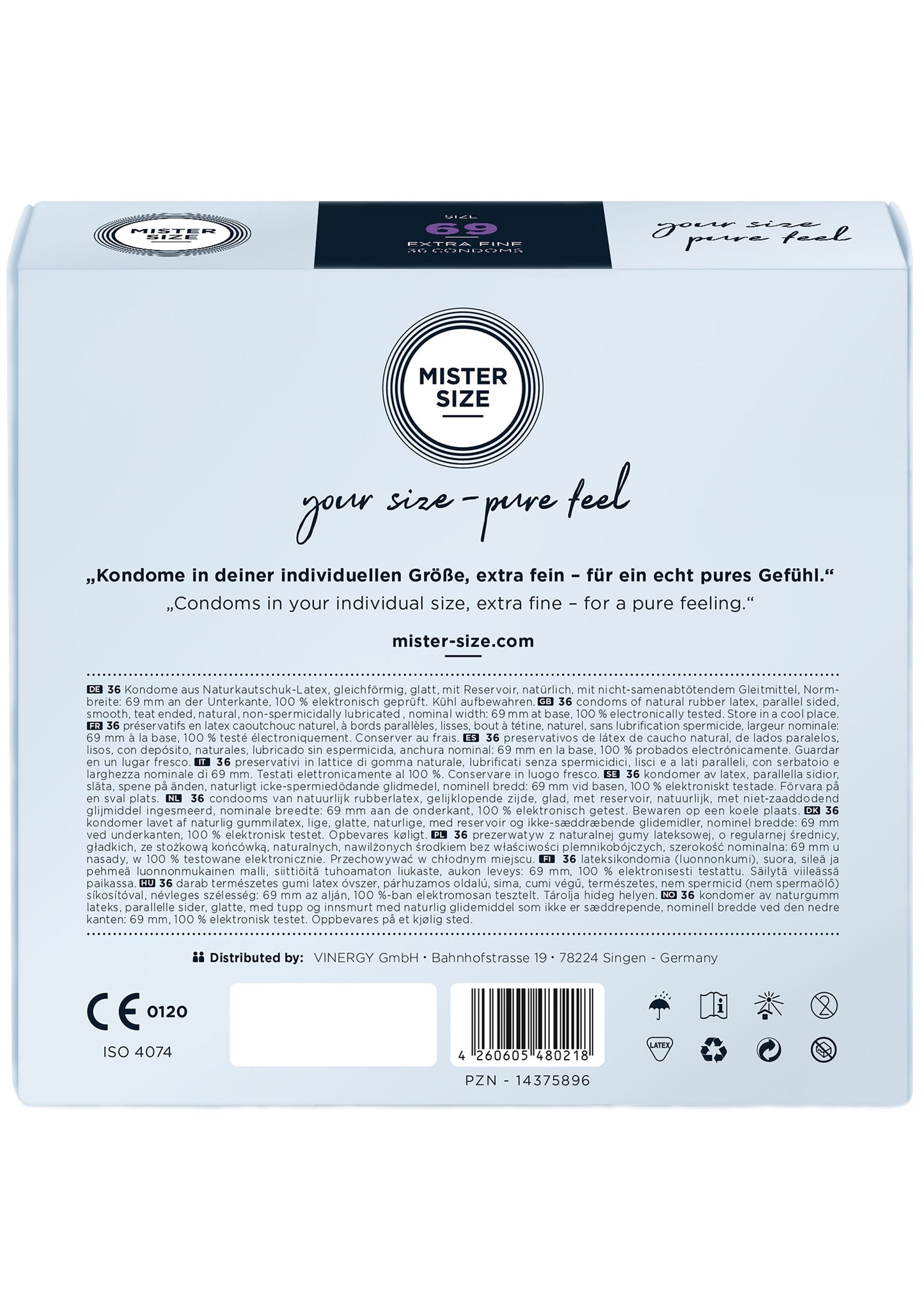 MISTER SIZE 69mm Condoms 36pcs