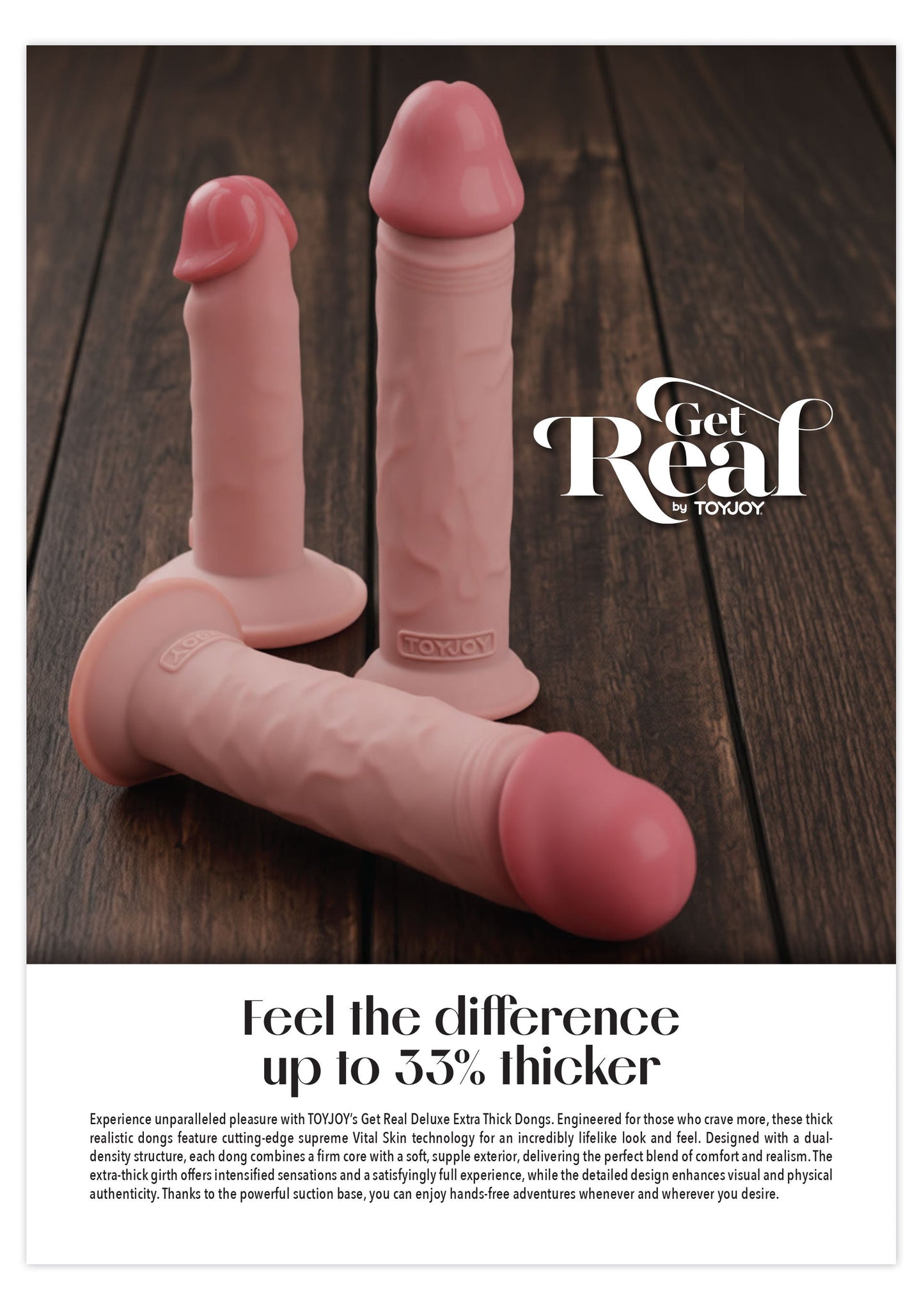 Retail Shelf Pack: ToyJoy Get Real Deluxe Dual Density Thick Dongs