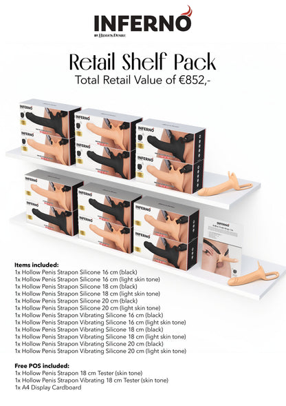 Retail Shelf Pack: Hidden Desire Inferno Hollow Strap-Ons