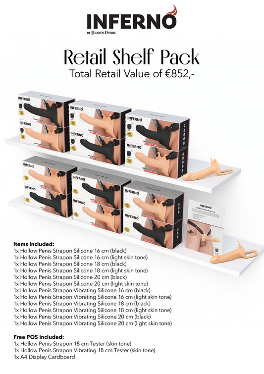 Retail Shelf Pack: Hidden Desire Inferno Hollow Strap-Ons